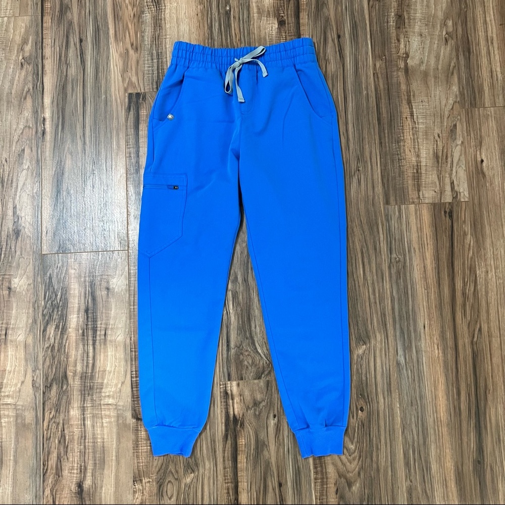FIGS High Waisted Zamora Joggers in Ceil Blue